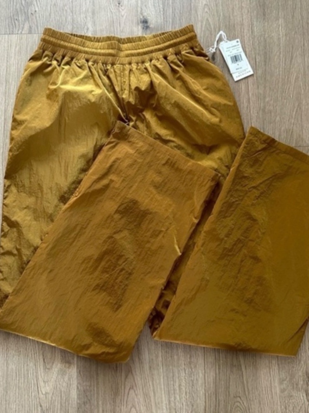 NWT Good American Wide Leg Track Pant Bronze Brown - Picture 2 of 5